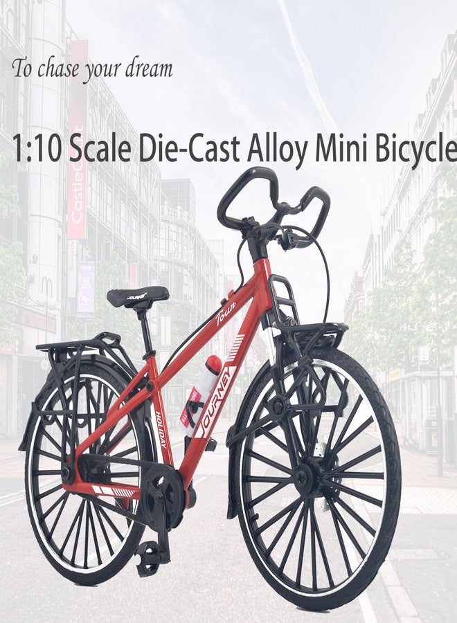 Kuasting 1:10 Scale Alloy Mini Touring Bicycle Toy Model Bike Cake Topper Desktop Decoration Crafts for Cycling Lovers Bike Racers Athletes Children Boys and Girls (Red) - Image 5